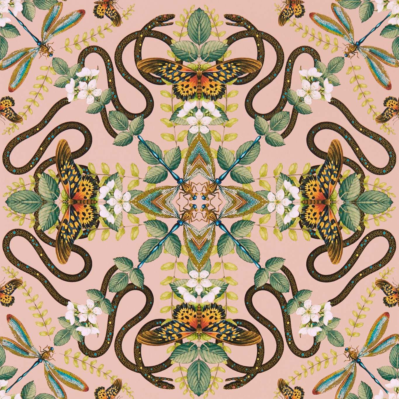 Emerald Forest Wallpaper - Blush - Clarke & Clarke - W0129/01 - Morris Wallpaper