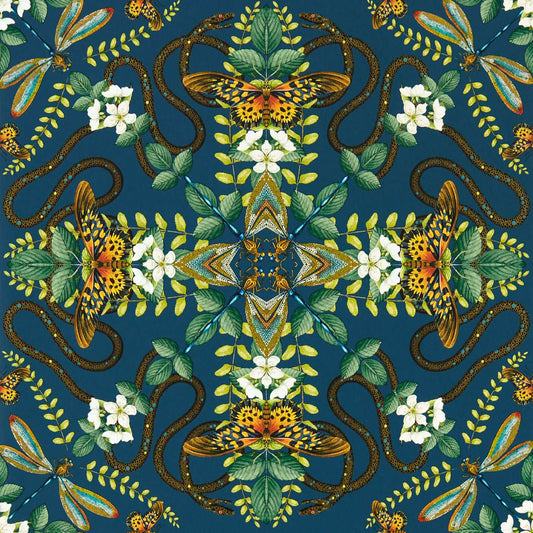 Emerald Forest Wallpaper - Midnight - Clarke & Clarke - W0129/03 - Morris Wallpaper