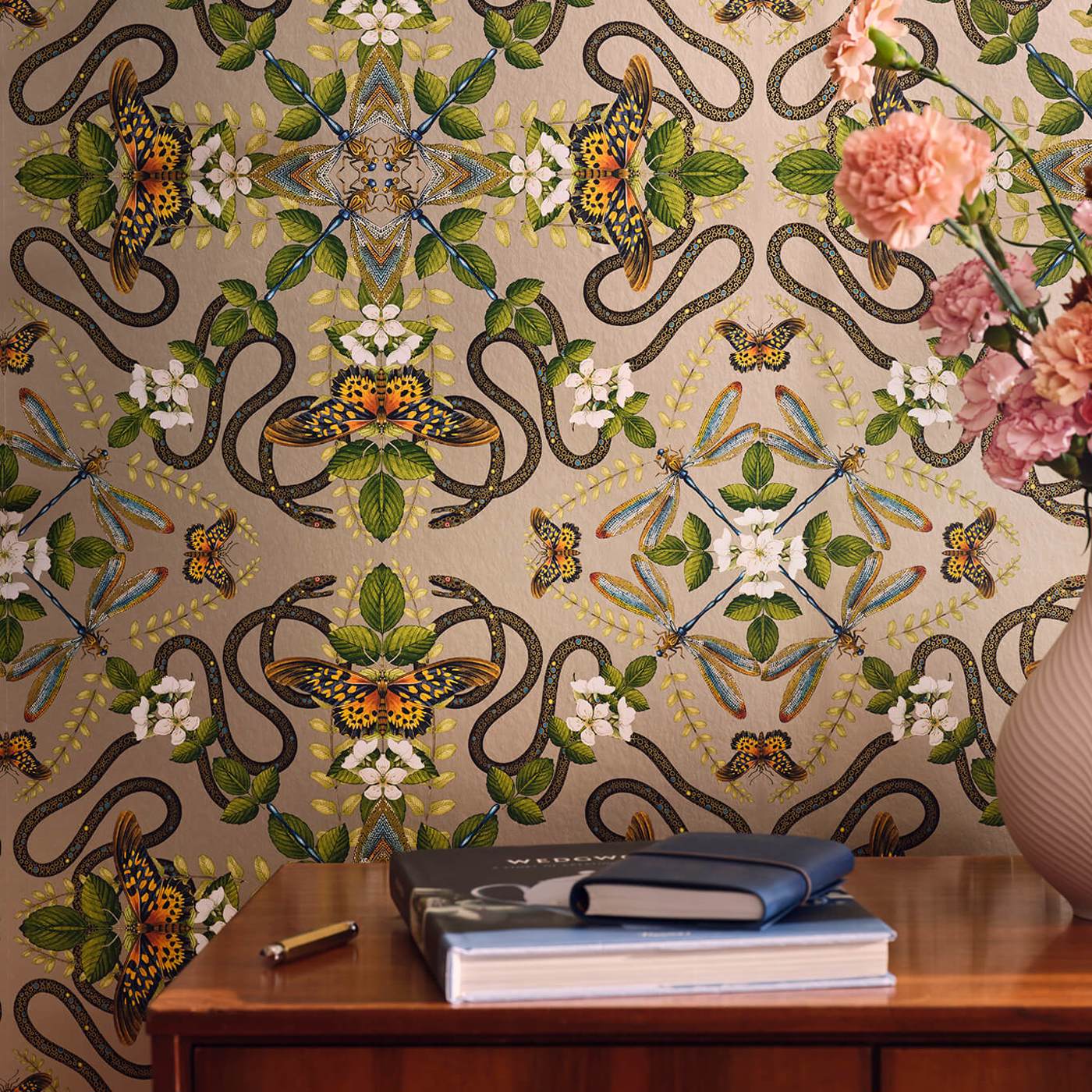 Emerald Forest Wallpaper - Smoke - Clarke & Clarke - W0129/04 - Morris Wallpaper