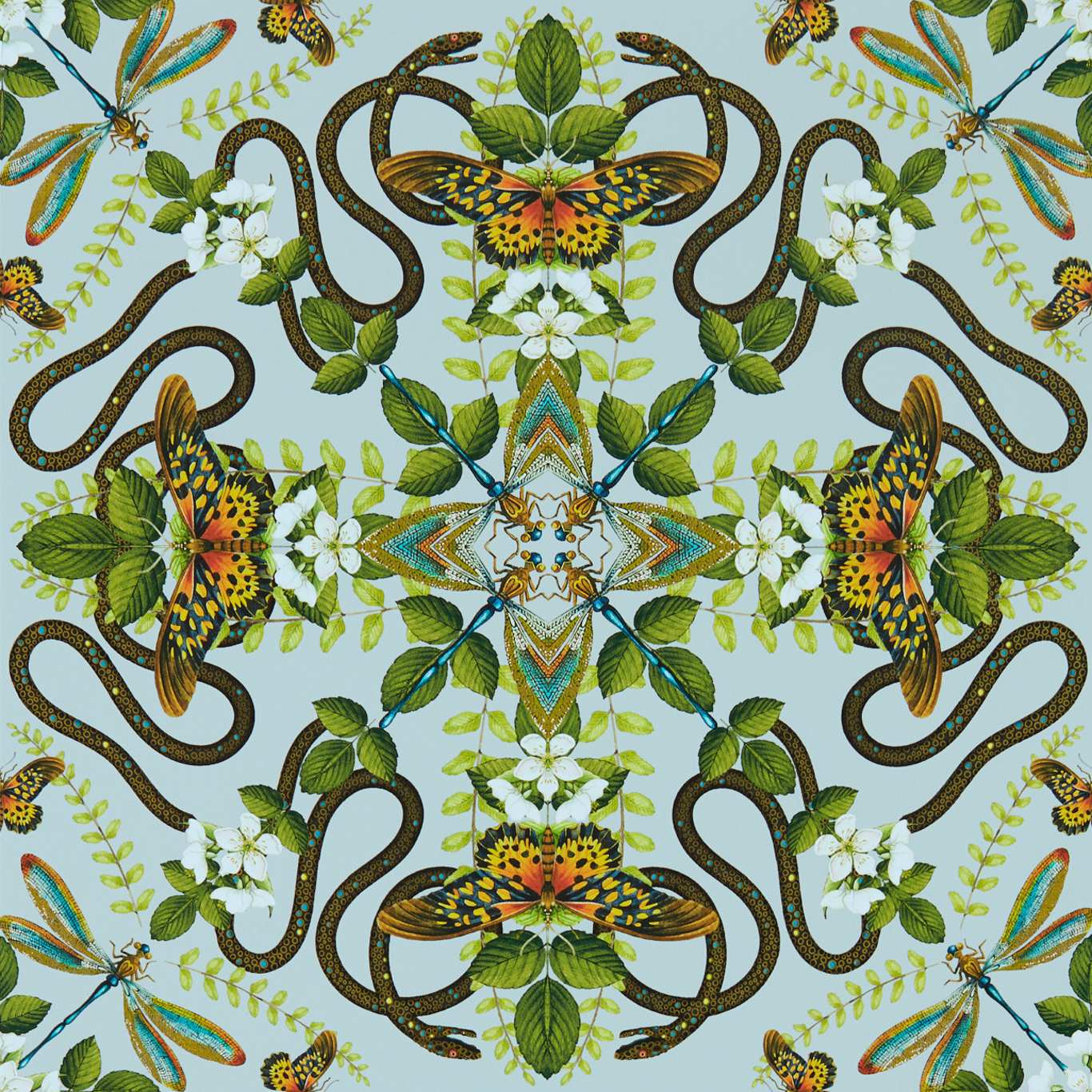 Emerald Forest Wallpaper - Smoke - Clarke & Clarke - W0129/04 - Morris Wallpaper