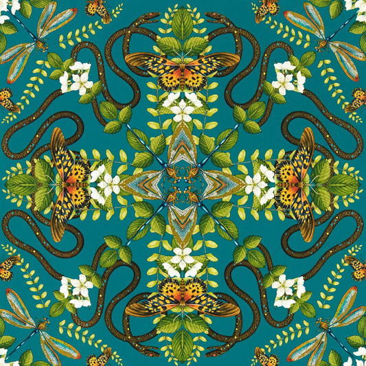 Emerald Forest Wallpaper - Teal - Clarke & Clarke - W0129/05 - Morris Wallpaper