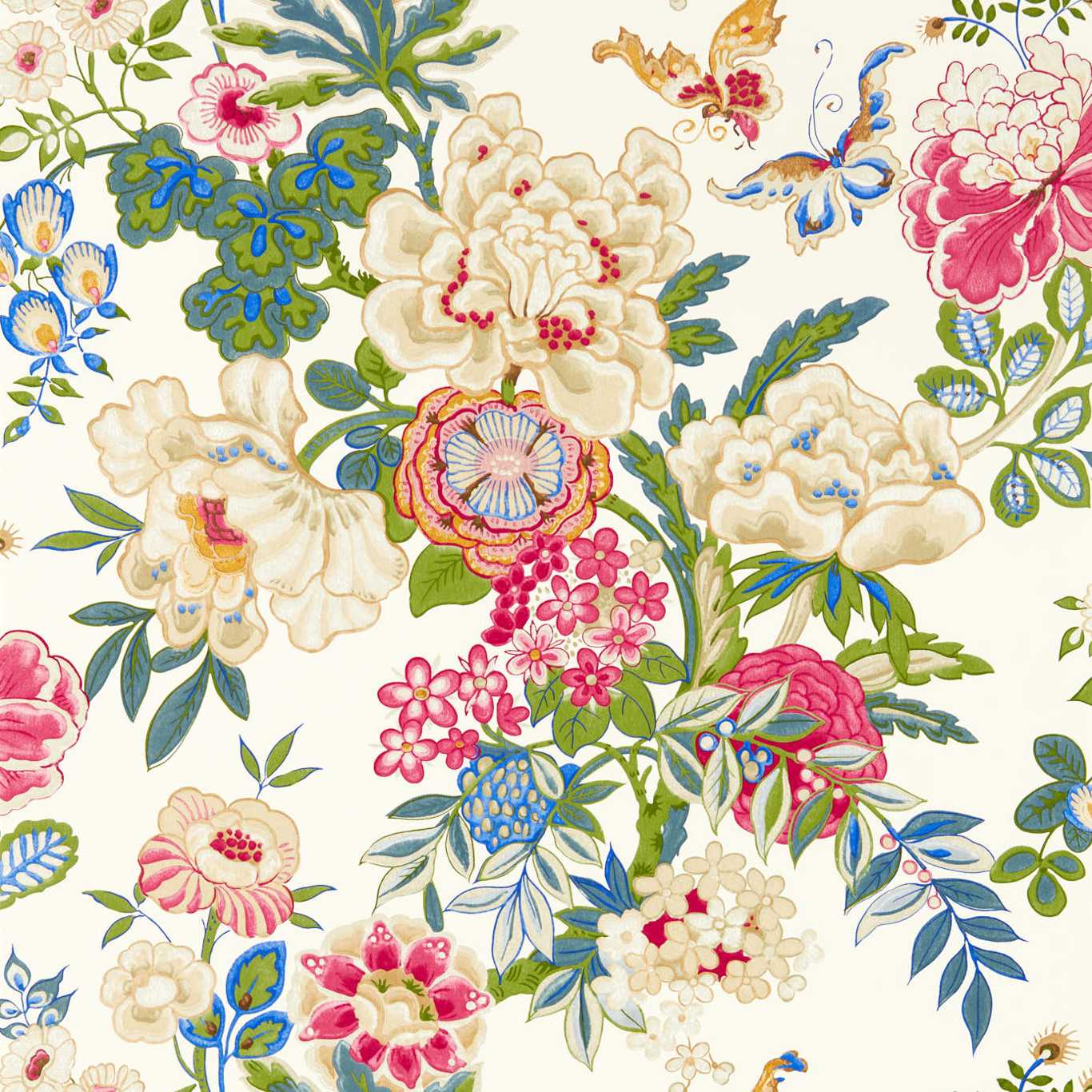 Emperor Peony Wallpaper - Lotus Pink - DWAW217121 - Sanderson - Morris Wallpaper