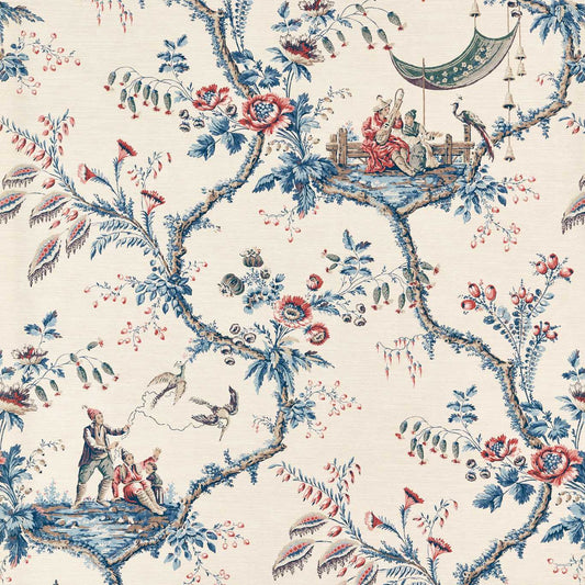 Emperor's Musician Wallpaper - Indigo - Zoffany - ZATW313050 - Morris Wallpaper