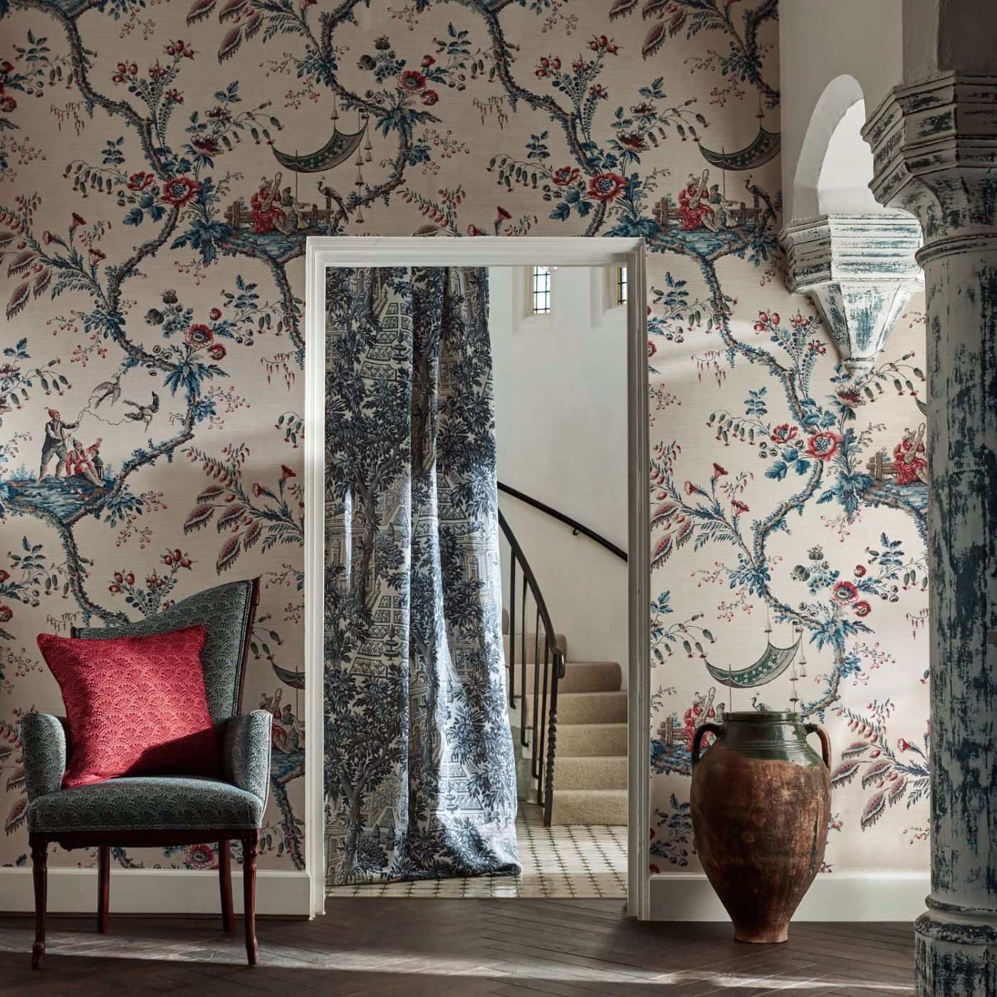 Emperor's Musician Wallpaper - La Seine - ZATW313048 - Zoffany - Premier Wallcovering