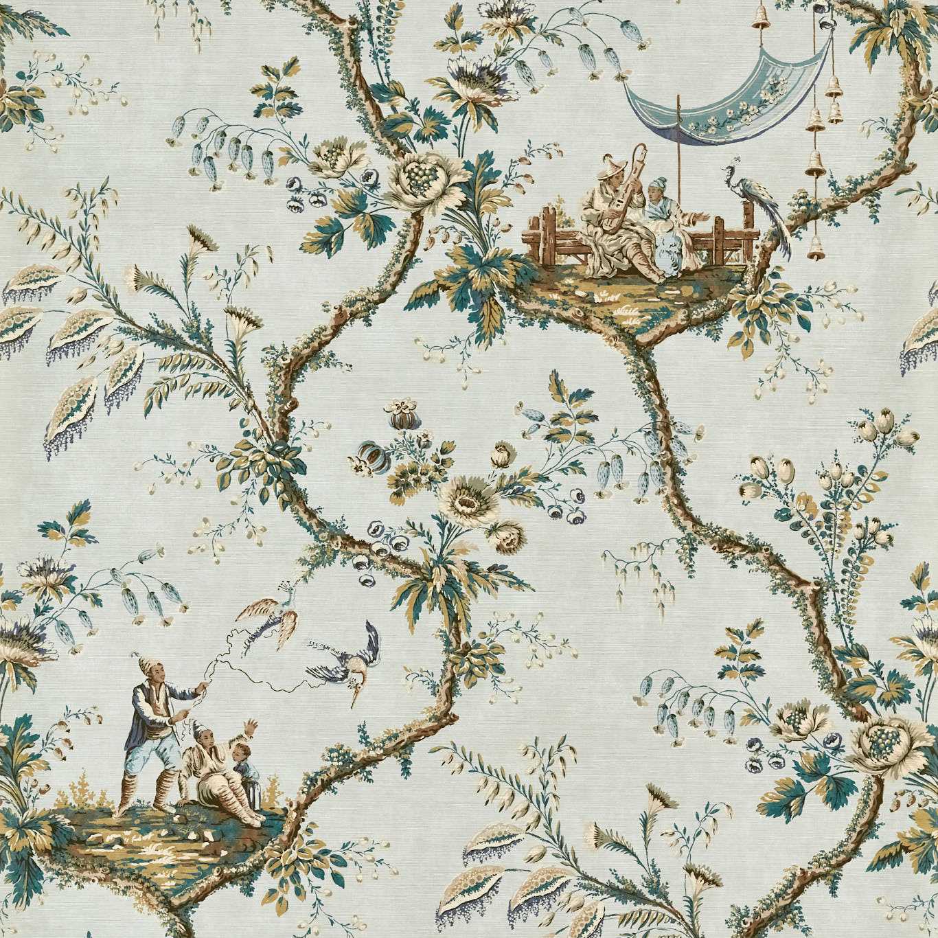 Emperor's Musician Wallpaper - La Seine - Zoffany - ZATW313048 - Morris Wallpaper
