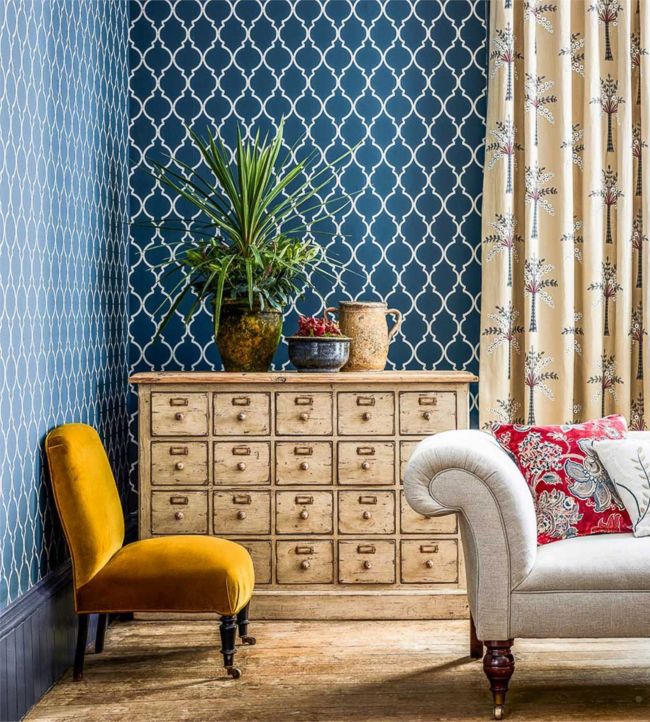 Empire Trellis Wallpaper - Birch/Cream - DART216336 - Sanderson - Morris Wallpaper