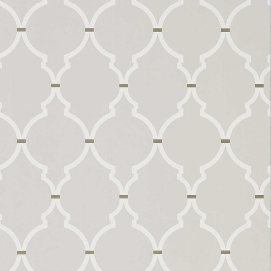 Empire Trellis Wallpaper - Silver/Calico - DART216335 - Sanderson - Morris Wallpaper