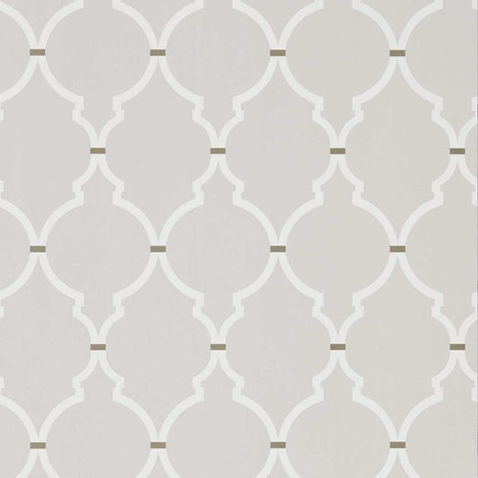 Empire Trellis Wallpaper - Silver/Calico - DART216335 - Sanderson