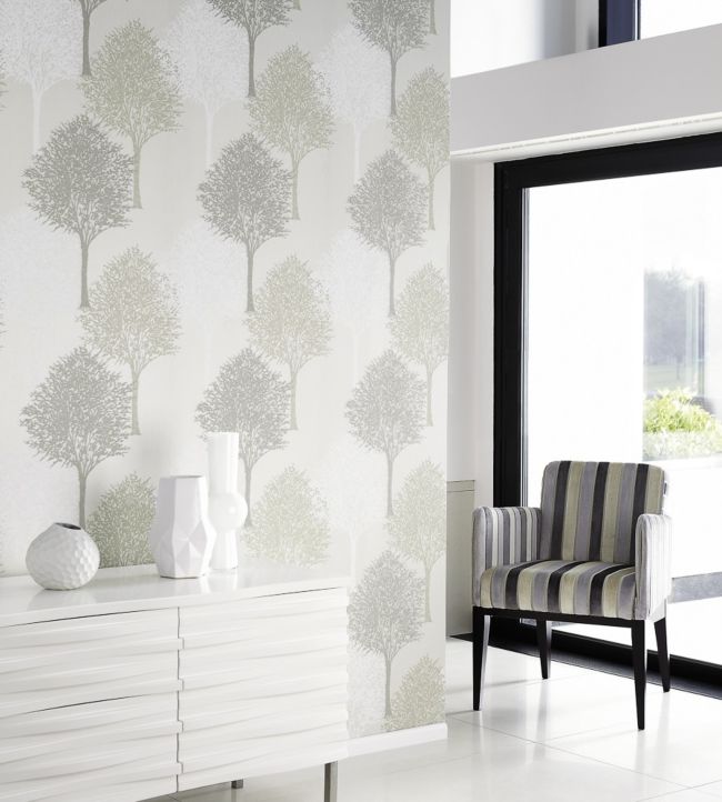 Entice Wallpaper - Silver Sparkle Putty And White - HMOM110096 - Harlequin - Morris Wallpaper