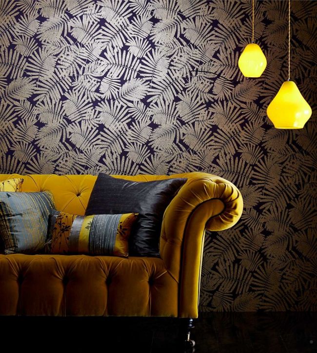 Espinillo Wallpaper - Indigo / Copper - HCLS111393 - Harlequin - Morris Wallpaper