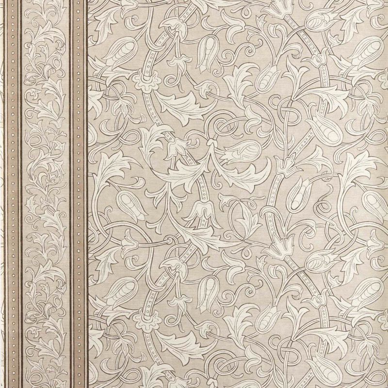 Etched Scrolling Tulip Wallpaper - Parchment - Morris & Co - 217603 - Morris Wallpaper