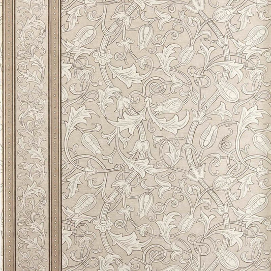 Etched Scrolling Tulip Wallpaper - Parchment - Morris & Co - 217603 - Morris Wallpaper