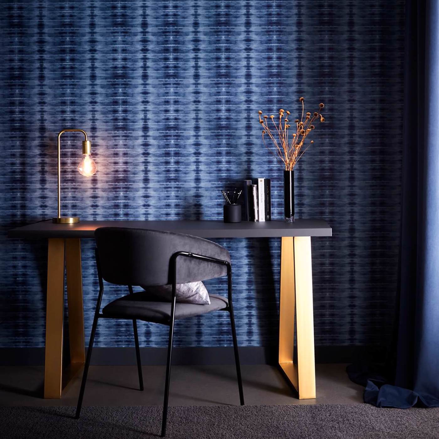 Eterea Wallpaper - Midnight - Clarke & Clarke - W0167/02 - Morris Wallpaper