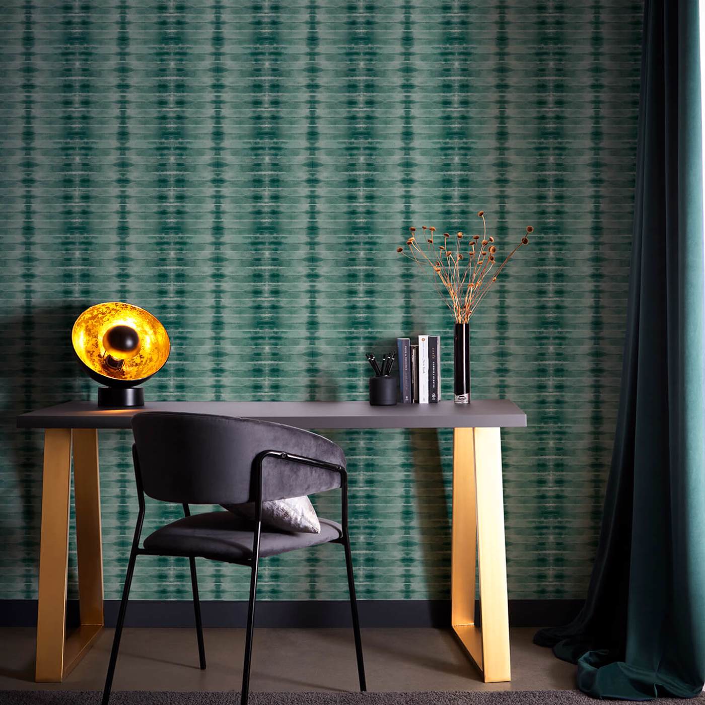 Eterea Wallpaper - Teal - Clarke & Clarke - W0167/03 - Morris Wallpaper