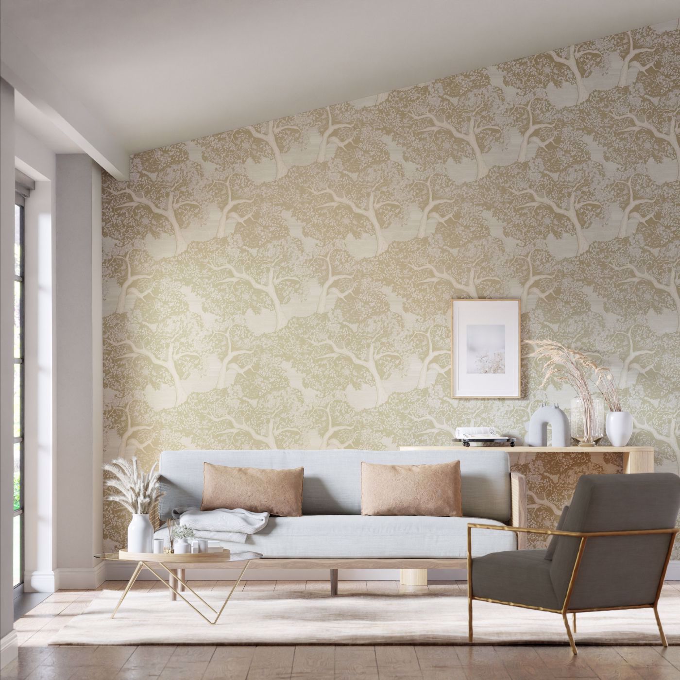 Eternal Oak Wallpaper - Incense/Pearl - HC4W113022 - Harlequin - Morris Wallpaper