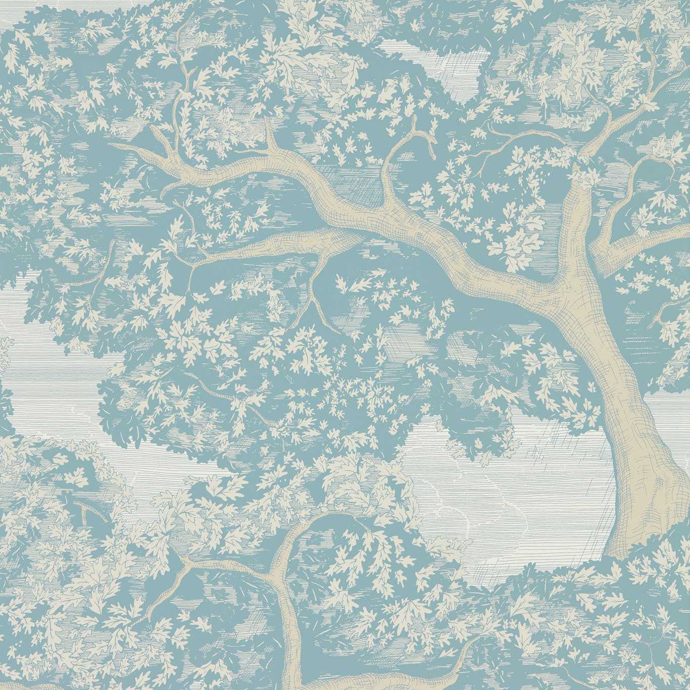 Eternal Oak Wallpaper - Skyblue/First Light - HC4W113023 - Harlequin - Morris Wallpaper