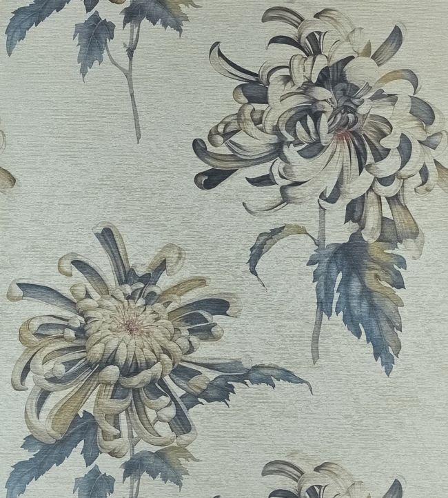 Evelyn Wallpaper - Tigers Eye/Bluestone - ZTOT312735 - Zoffany - Morris Wallpaper