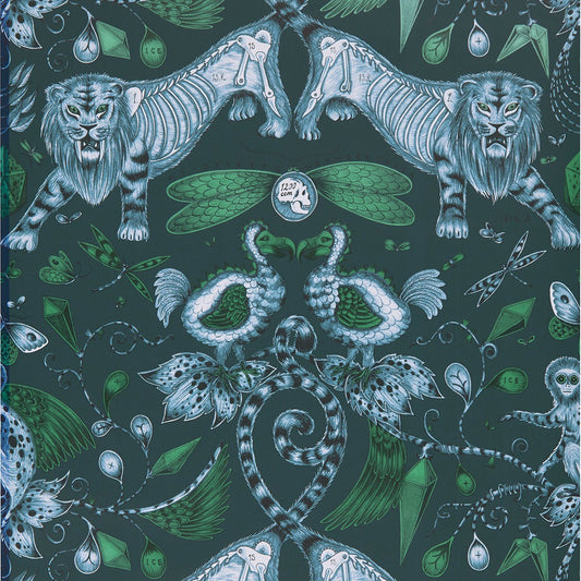 Extinct Wallpaper - Navy - Clarke & Clarke - W0100/04 - Morris Wallpaper