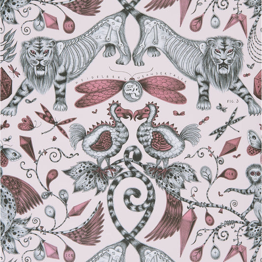 Extinct Wallpaper - Pink - Clarke & Clarke - W0100/05 - Morris Wallpaper