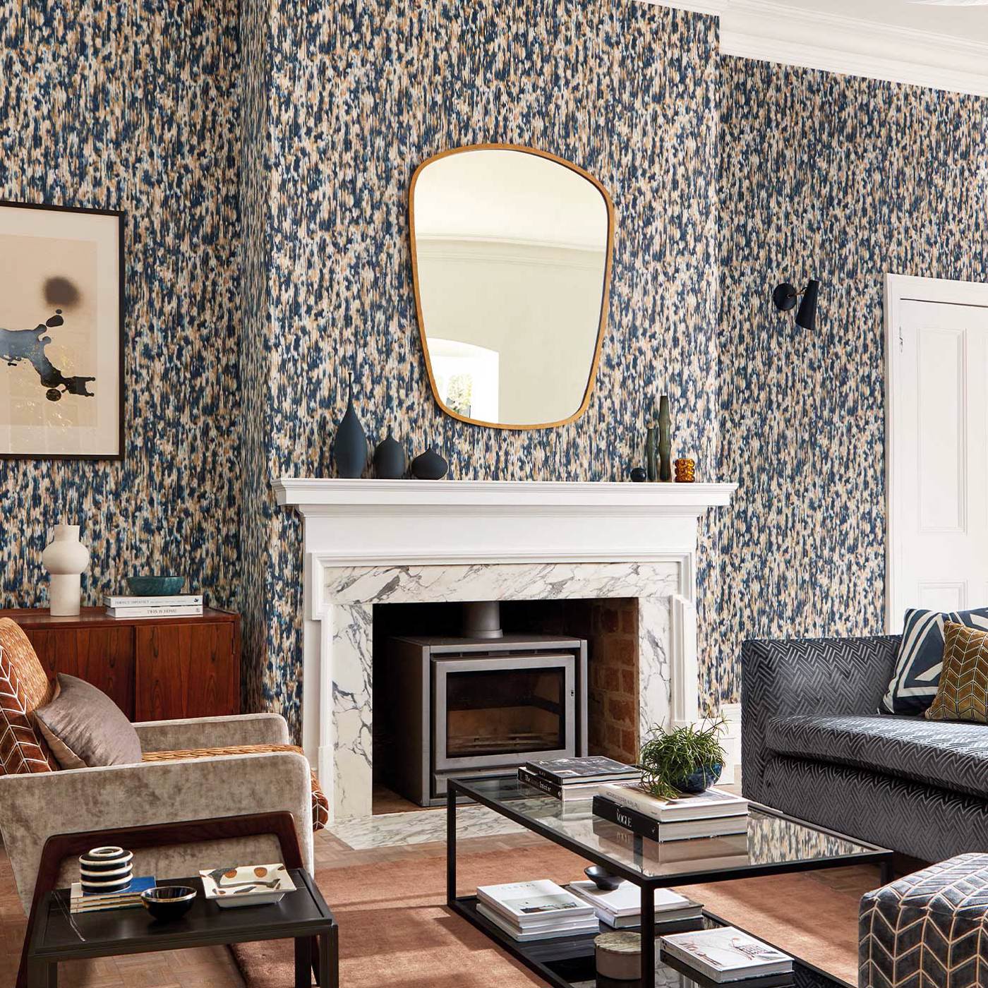 Fade Wallpaper - Ink/Bronze - Harlequin - HM7W112742 - Morris Wallpaper