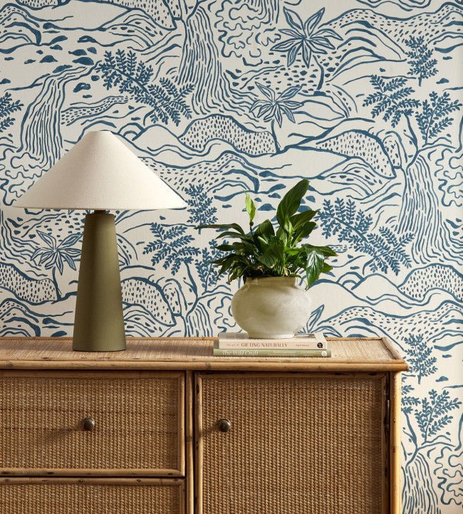 Falling Foss Wallpaper - Midnight - Scion - NSCW113264 - Morris Wallpaper
