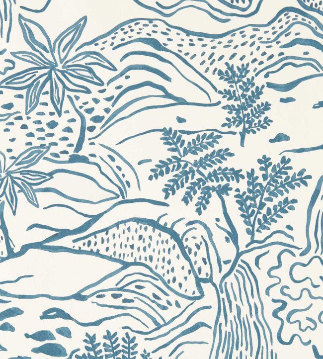 Falling Foss Wallpaper - Midnight - Scion - NSCW113264 - Morris Wallpaper