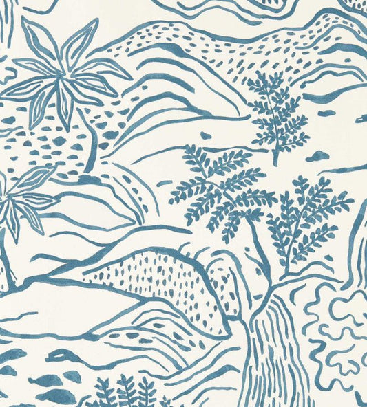 Falling Foss Wallpaper - Midnight - Scion - NSCW113264 - Morris Wallpaper