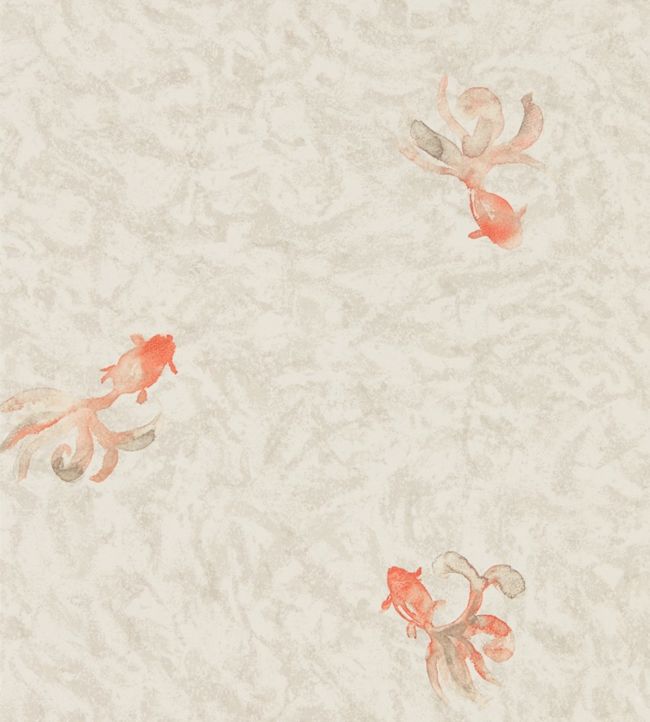 Fantail Wallpaper - Cream/Orange - DWAP216284 - Sanderson - Morris Wallpaper