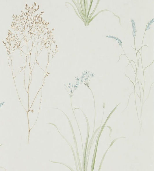 Farne Grasses Wallpaper - Cream/Sage - DEBB216486 - Sanderson - Morris Wallpaper