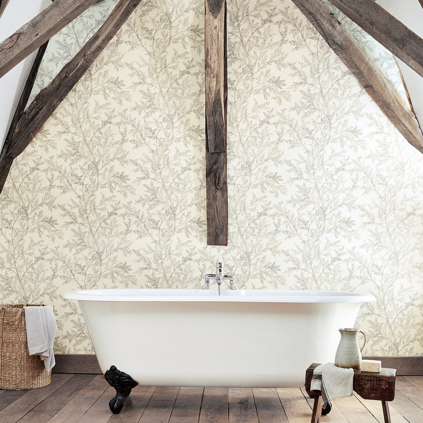 Farthing Wood Wallpaper - Sage Grey - Sanderson - DYSI216614 - Morris Wallpaper