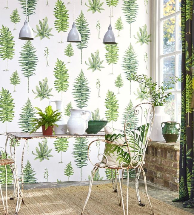 Fernery Wallpaper - Botanical Green - DGLW216633 - Sanderson - Morris Wallpaper