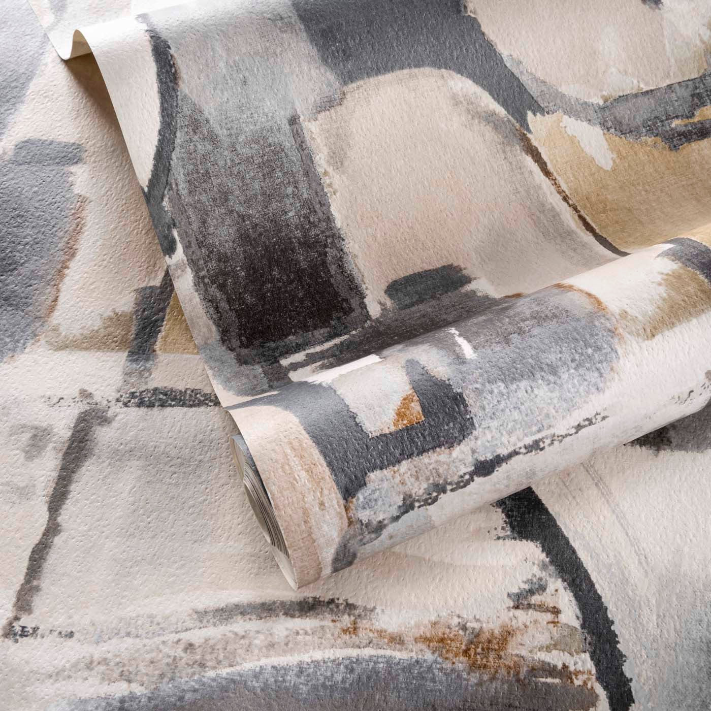 Figura Wallpaper - Linen/Charcoal - Clarke & Clarke - W0180/02 - Morris Wallpaper
