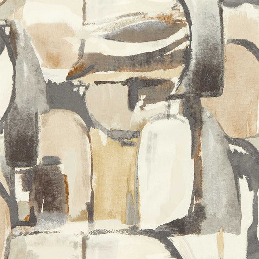 Figura Wallpaper - Linen/Charcoal - Clarke & Clarke - W0180/02 - Morris Wallpaper