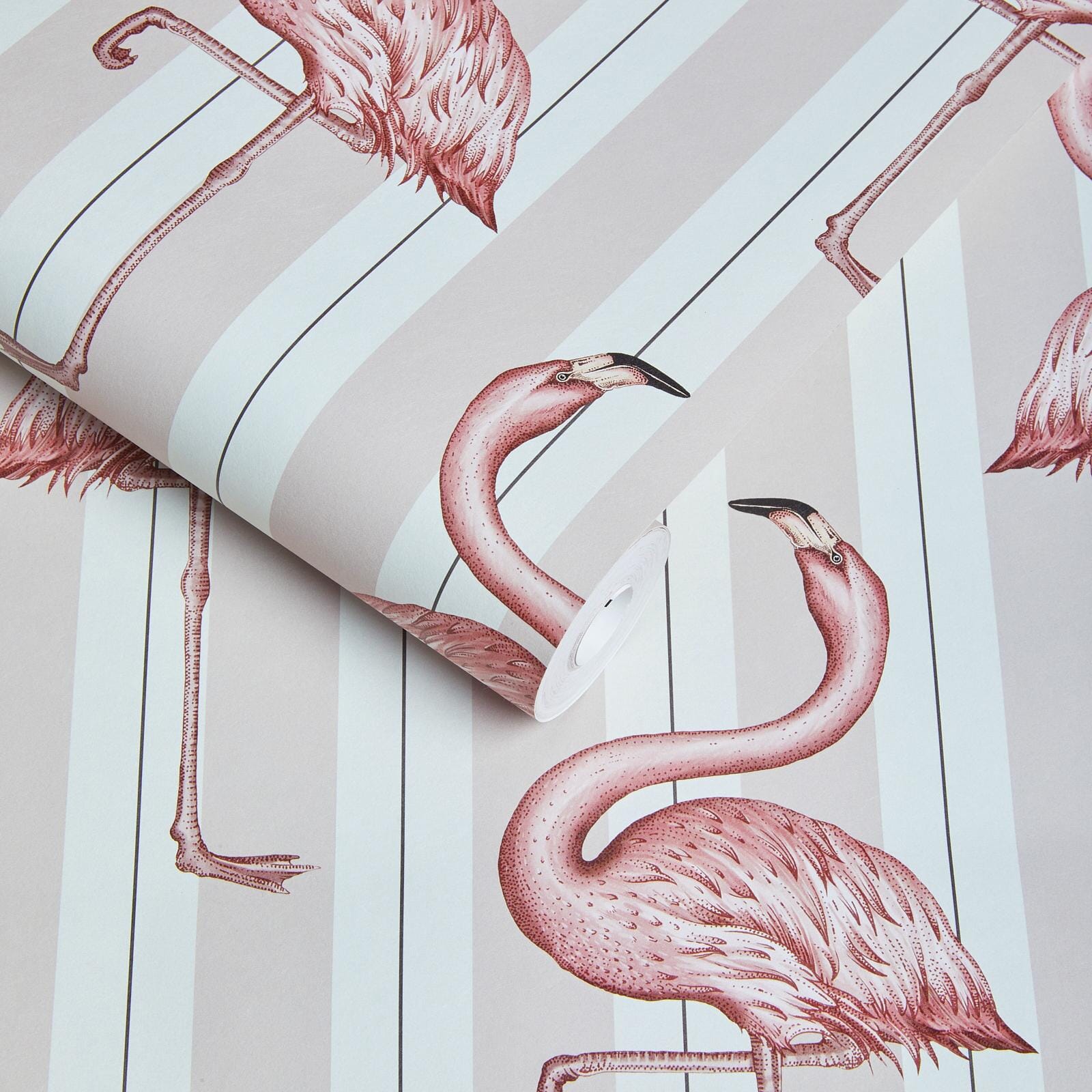 Flamboyance Wallpaper - Off-White & Macaroon-Pink - House of Hackney - 1-WA-FLA-DI-MPK-XXX - Morris Wallpaper