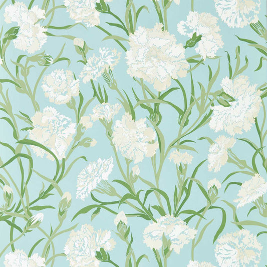 Fleur de Joie Wallpaper - Chalk/Emerald/Sky - Harlequin - HRTW113135 - Morris Wallpaper
