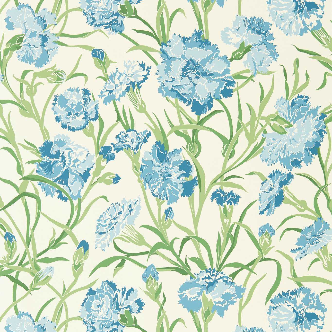 Fleur de Joie Wallpaper - French Blue/Succulent/Soft Focus - HRTW113134 - Harlequin - Premier Wallcovering