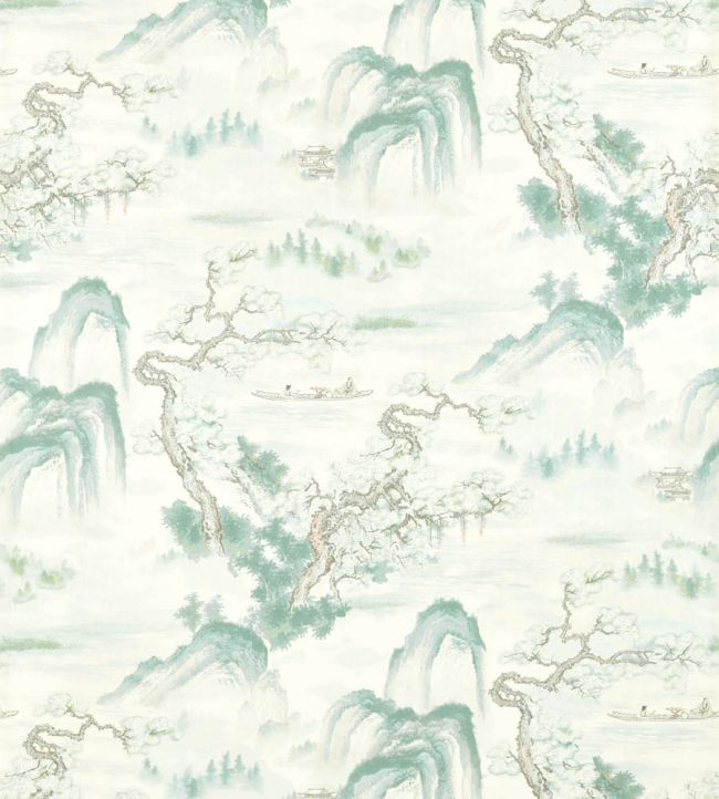 Floating Mountains Wallpaper - Mineral - ZHIW312983 - Zoffany - Morris Wallpaper