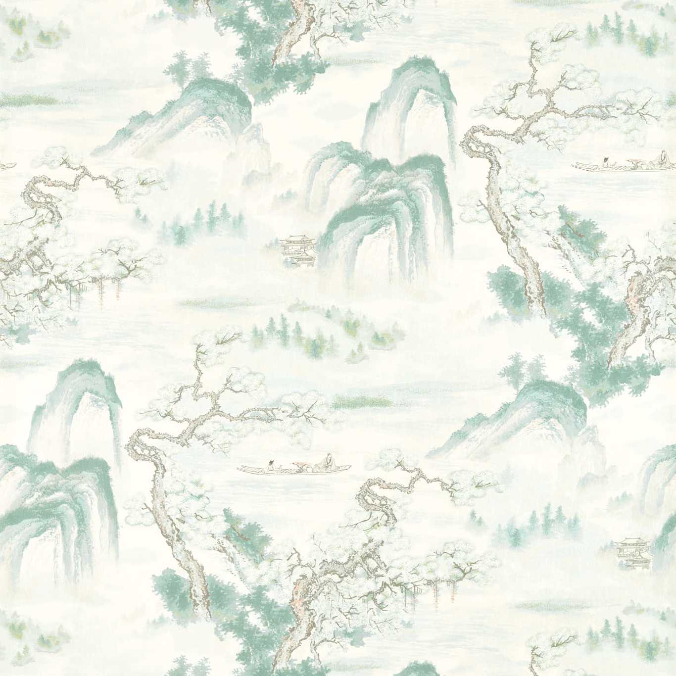 Floating Mountains Wallpaper - Mineral - ZHIW312983 - Zoffany - Morris Wallpaper