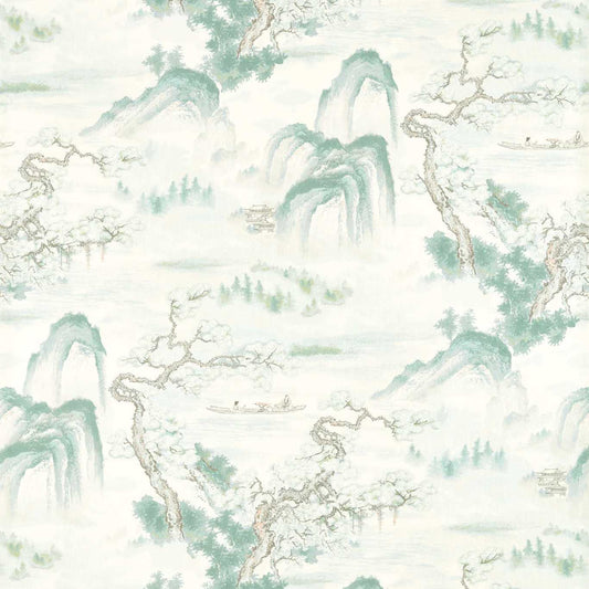 Floating Mountains Wallpaper - Mineral - ZHIW312983 - Zoffany - Morris Wallpaper
