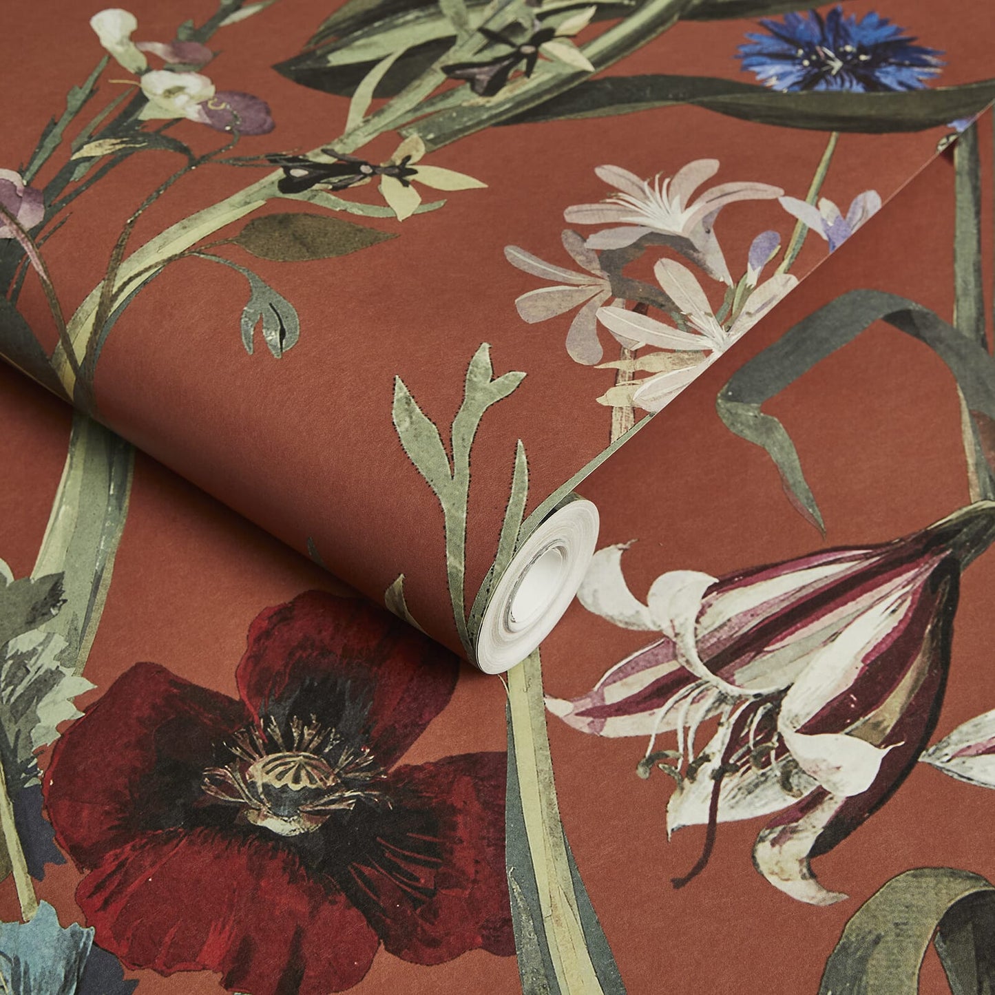 Flora Delanica Wallpaper - Clay - House of Hackney - 1-WA-DEL-DI-CLA-XXX - Morris Wallpaper