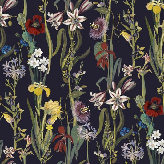 Flora Delanica Wallpaper - Midnight - House of Hackney - 1-WA-DEL-DI-MID-XXX - Morris Wallpaper