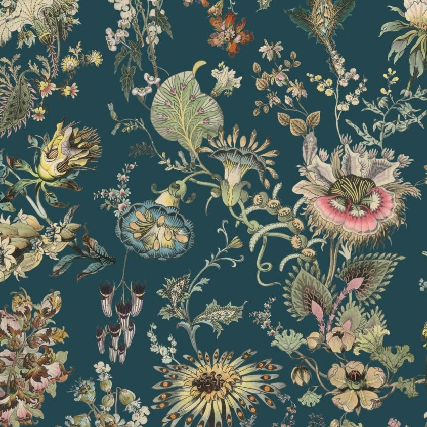 Flora Fantasia Wallpaper - Cerulean - House of Hackney - 1-WA-FLF-DI-CER-XXX - Morris Wallpaper