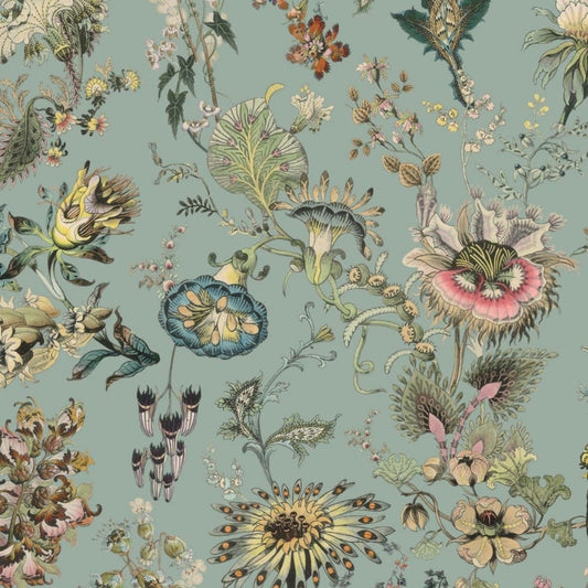Flora Fantasia Wallpaper - Sky -Blue - House of Hackney - 1-WA-FLF-DI-BLU-XXX - Morris Wallpaper