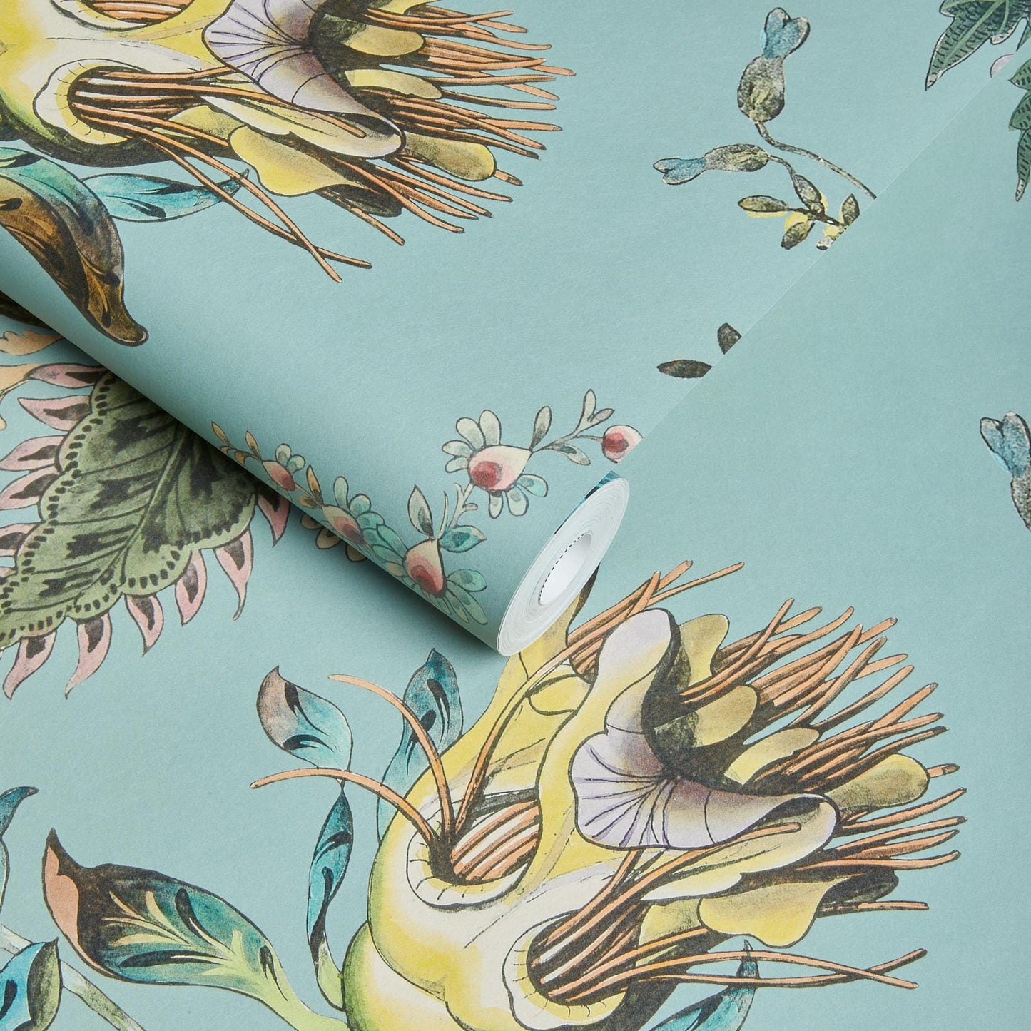 Flora Fantasia Wallpaper - Sky -Blue - House of Hackney - 1-WA-FLF-DI-BLU-XXX - Morris Wallpaper