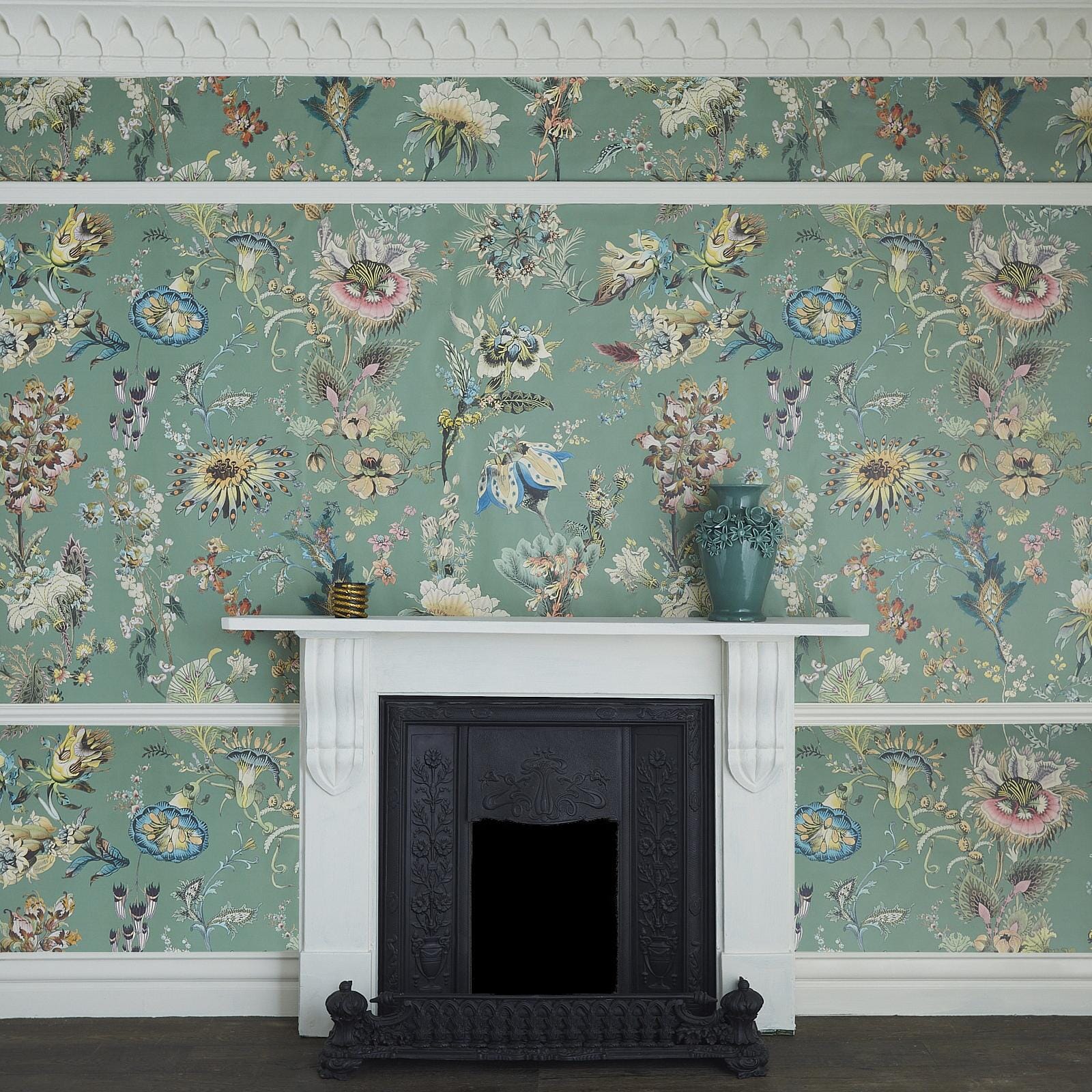 Flora Fantasia Wallpaper - Verdigris - House of Hackney - 1-WA-FLF-DI-VER-XXX - Morris Wallpaper