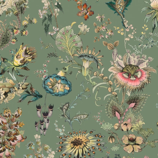 Flora Fantasia Wallpaper - Verdigris - House of Hackney - 1-WA-FLF-DI-VER-XXX - Morris Wallpaper