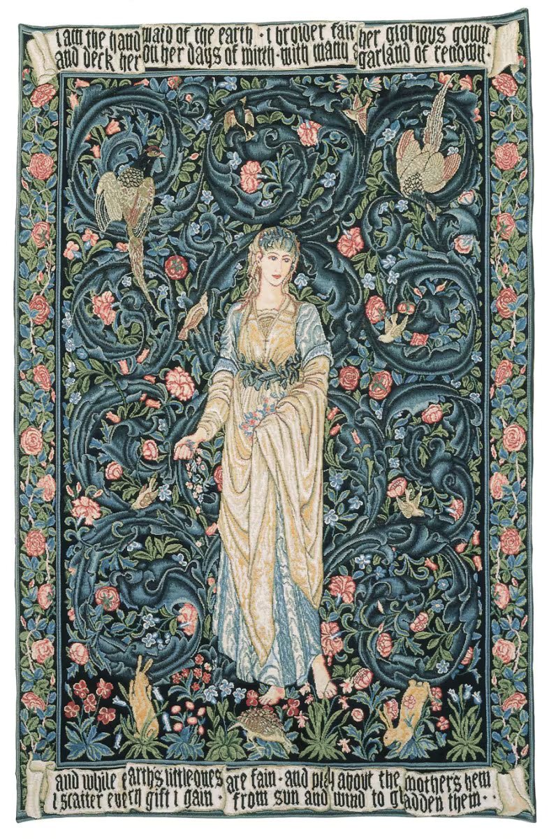 Flora Loom Woven Tapestry - 101 x 71 cm - Requires Rod Size 2 - Hines of Oxford - LW1209.1 - Morris Wallpaper