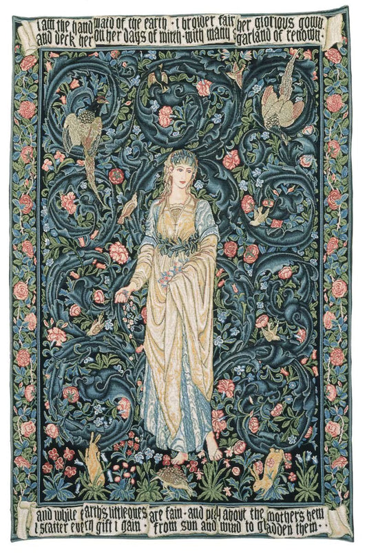 Flora Loom Woven Tapestry - 101 x 71 cm - Requires Rod Size 2 - Hines of Oxford - LW1209.1 - Morris Wallpaper
