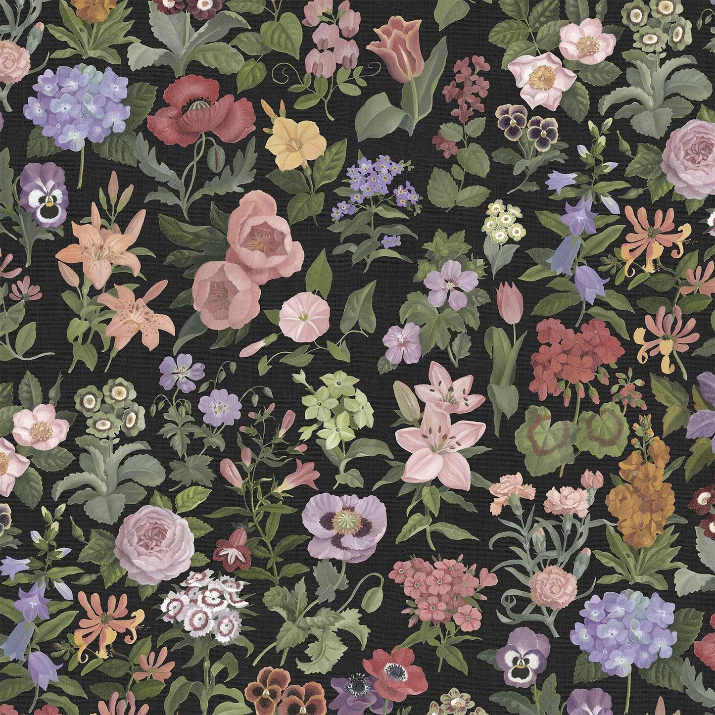 Floralia Wallpaper - Noir - House of Hackney - 1-WA-FRA-DI-NOI-XXX - Morris Wallpaper