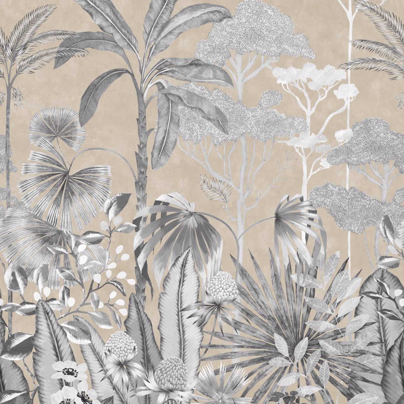 Floreana Wallpaper - Gilt/Black Earth/ Tranquility - Harlequin - HTEW112778 - Morris Wallpaper
